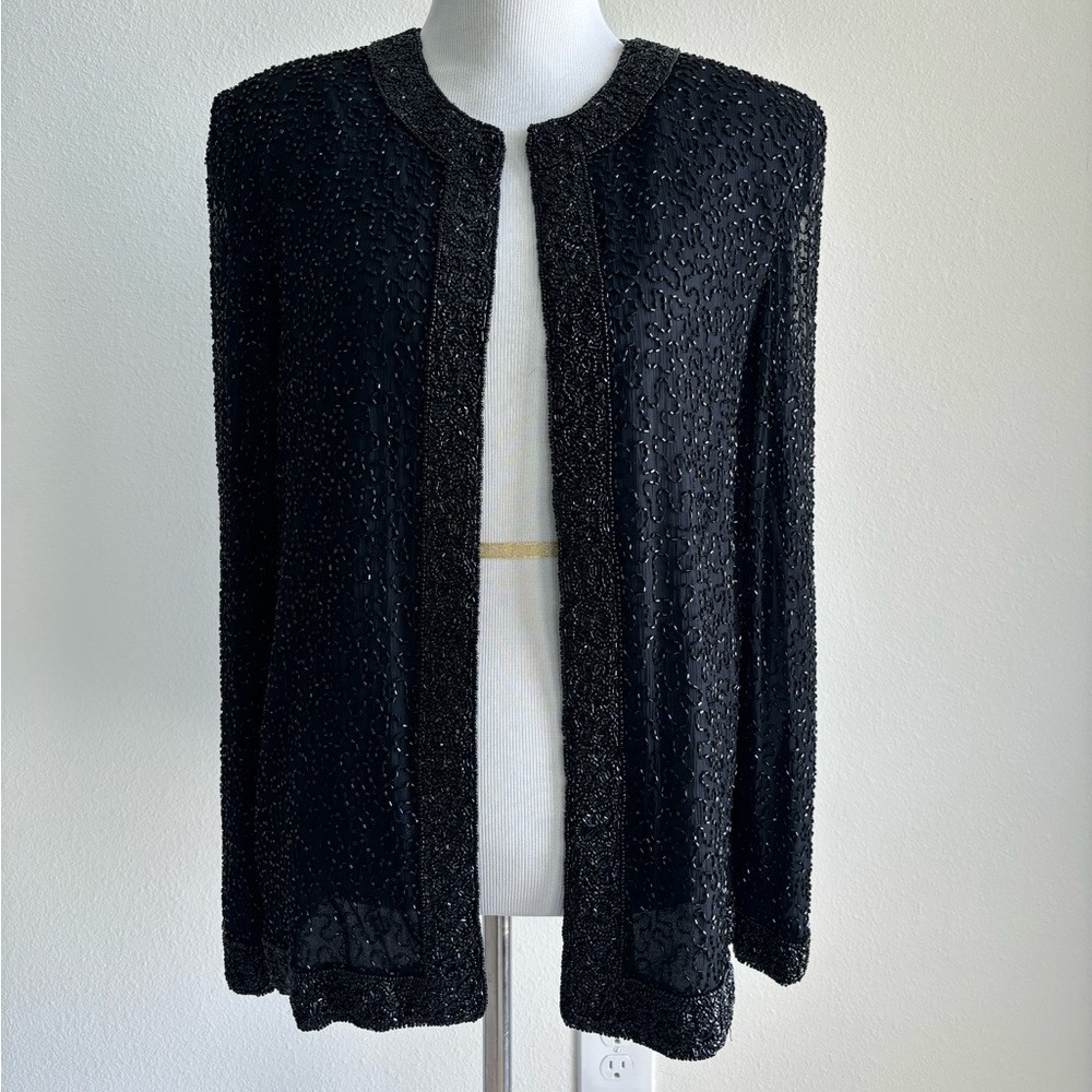 Vintage Marina By Marina Brester Beaded Jacket Sz M